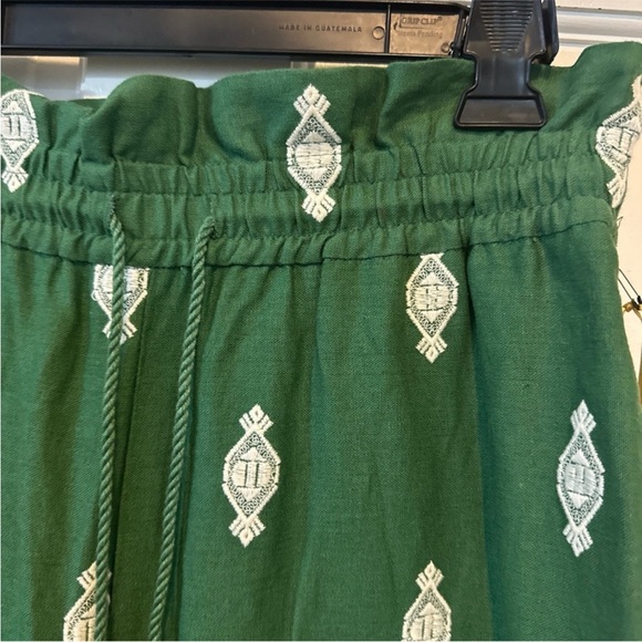 NWOT House of Harlow 1960 Boho Green Wide-Leg Elastic Waist Drawstring Pants M - Picture 5 of 12